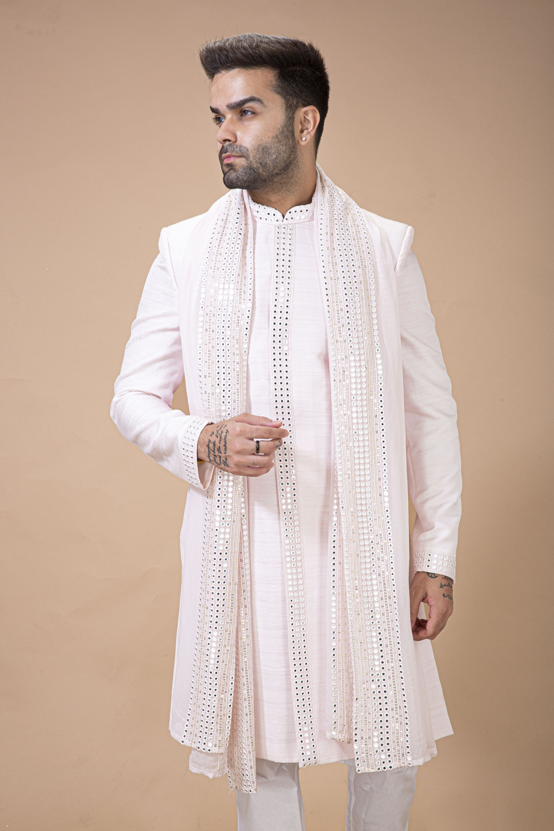 Baby Pink Nawabi With Dupatta 