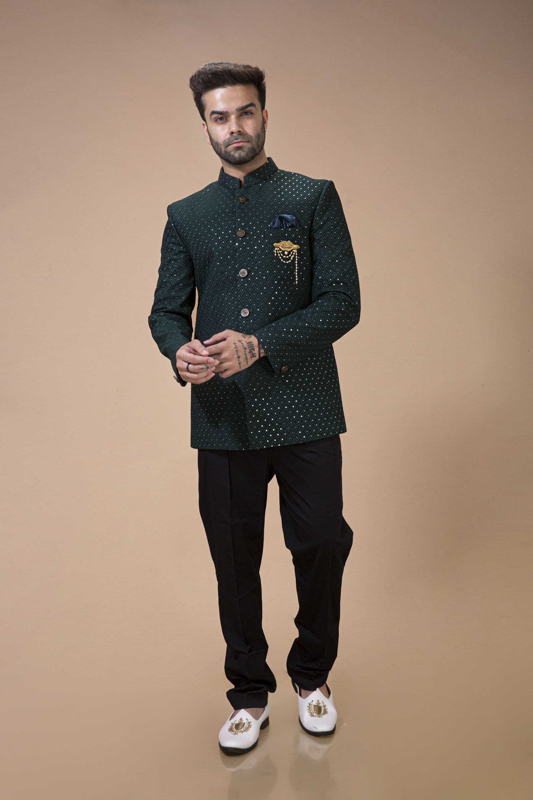 Rama Green Jodhpuri With Trouser