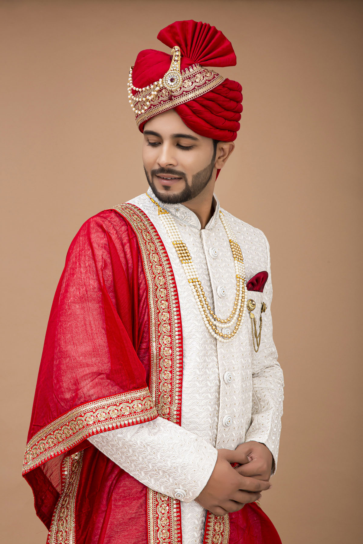 Elegant White Nawabi