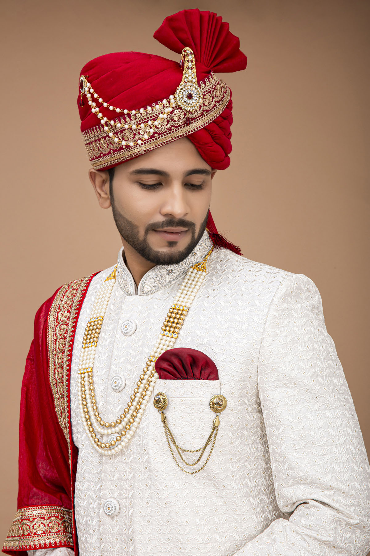 Elegant White Nawabi