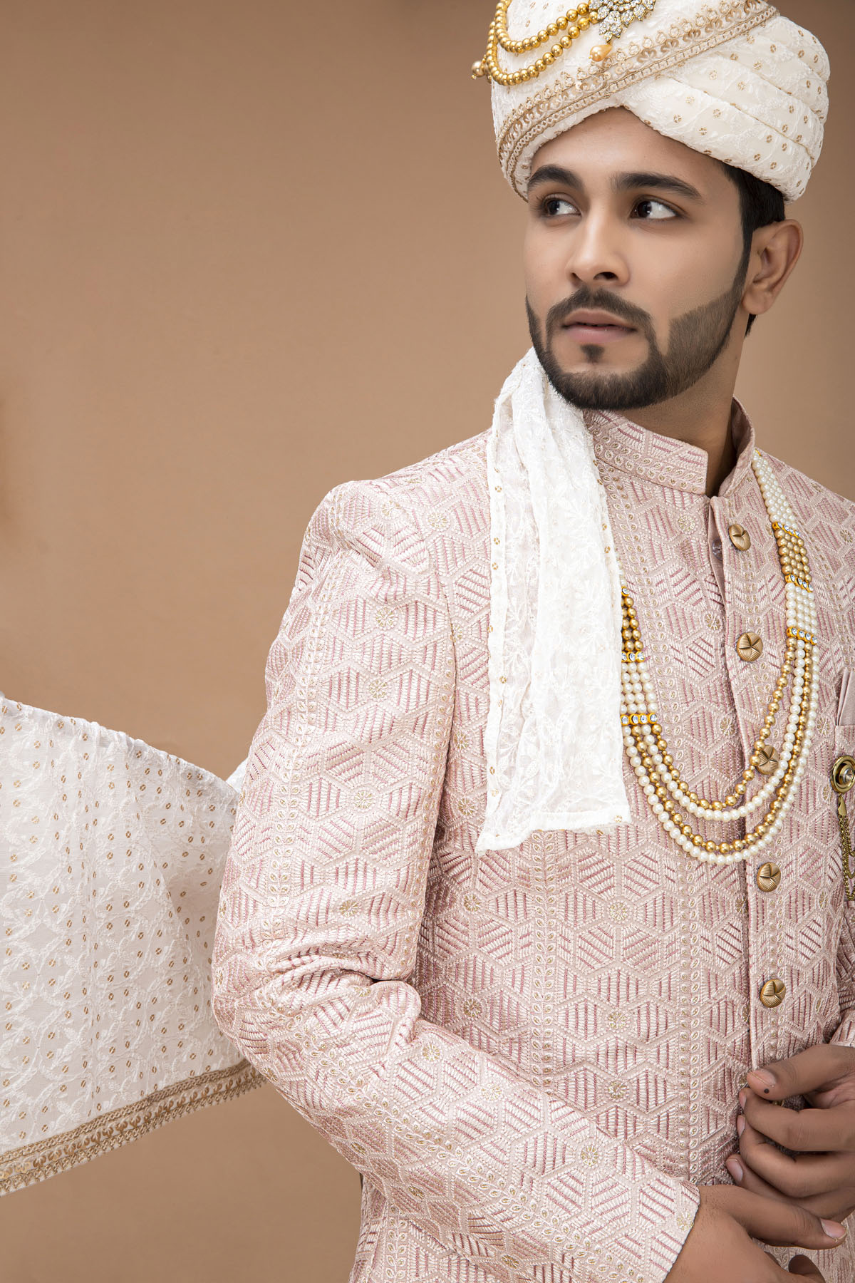 Elegant Blush Pink Nawabi