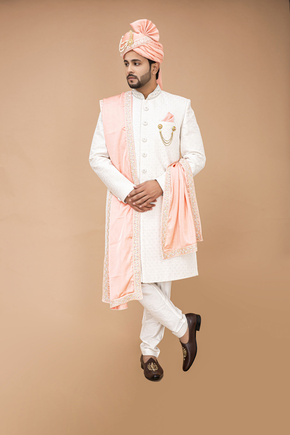 Floral White Nawabi