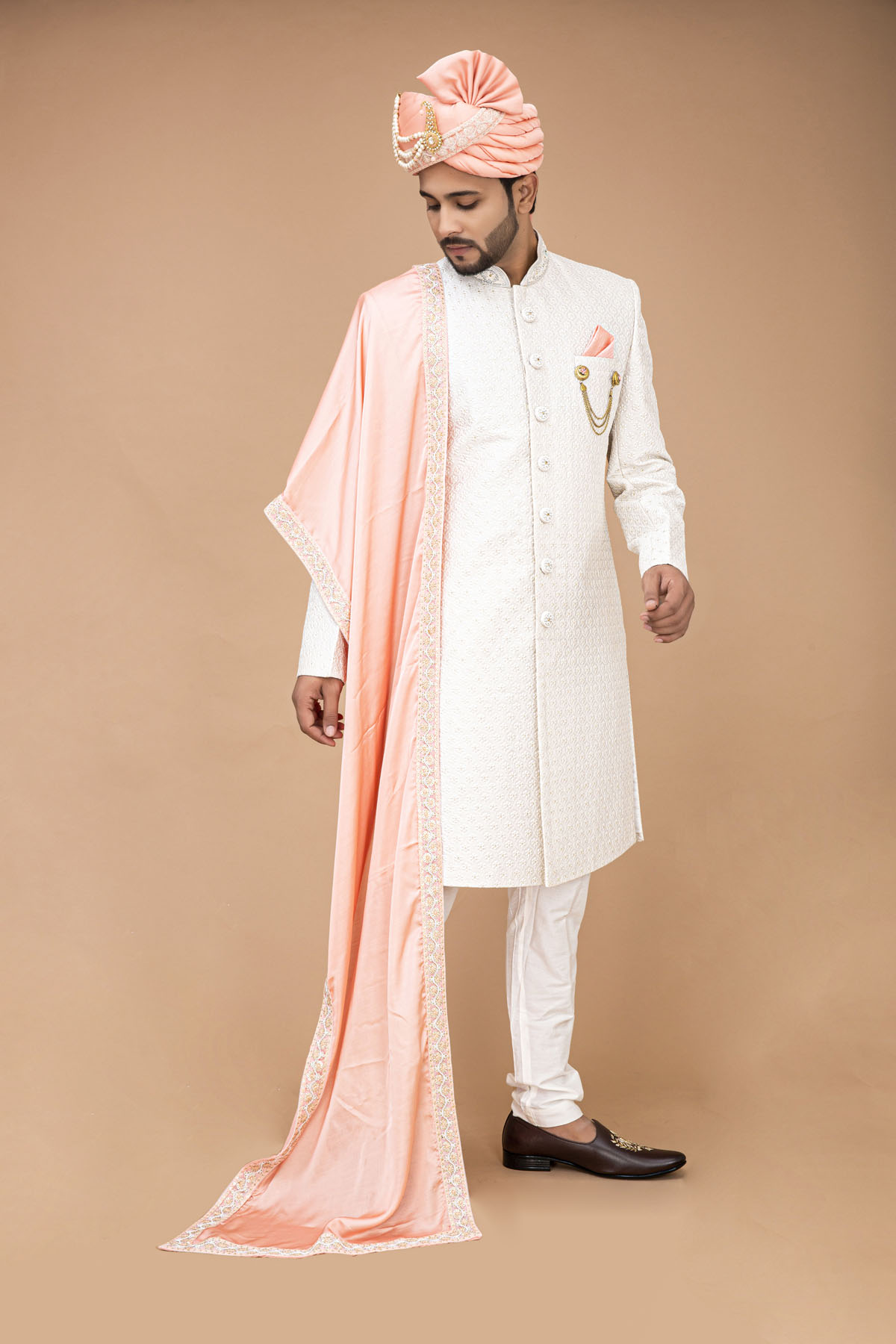 Floral White Nawabi