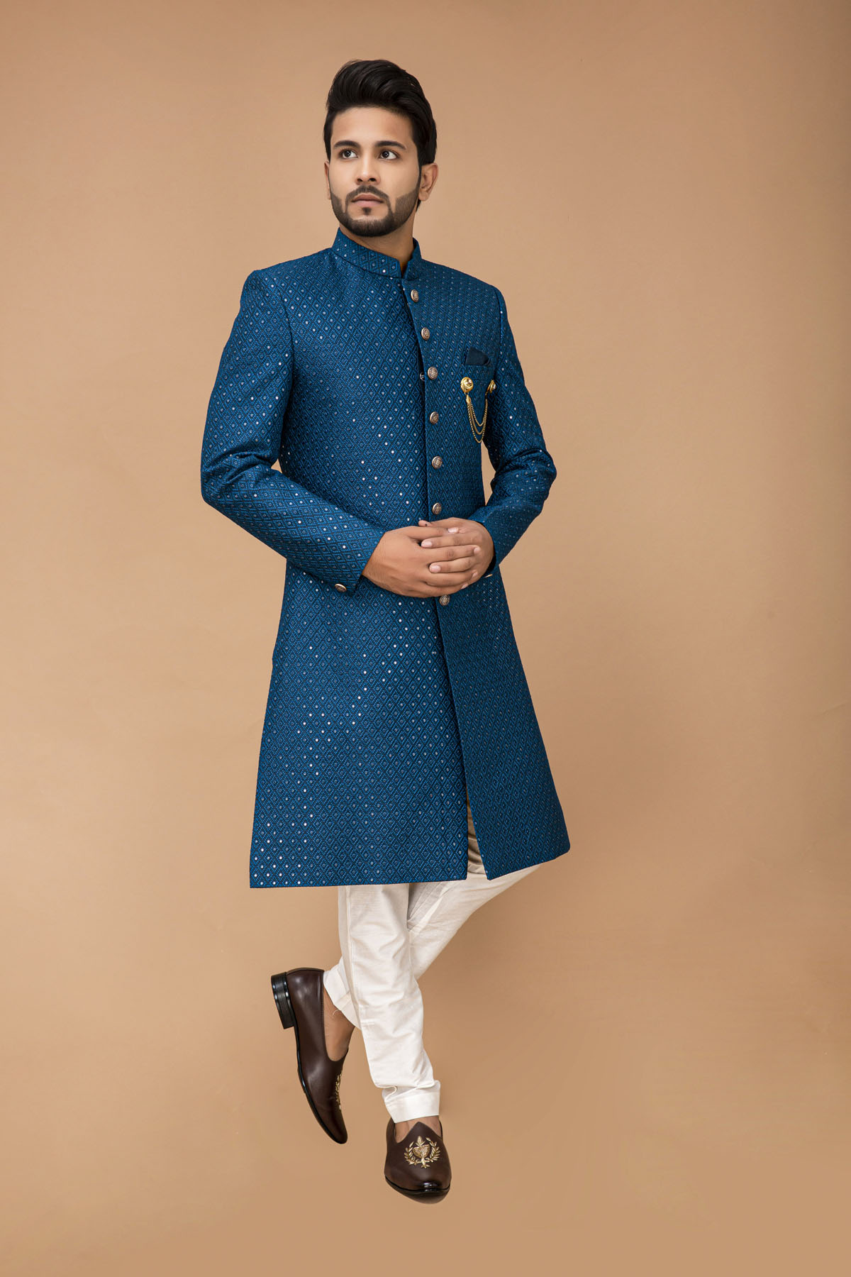 Teal Blue Nawabi