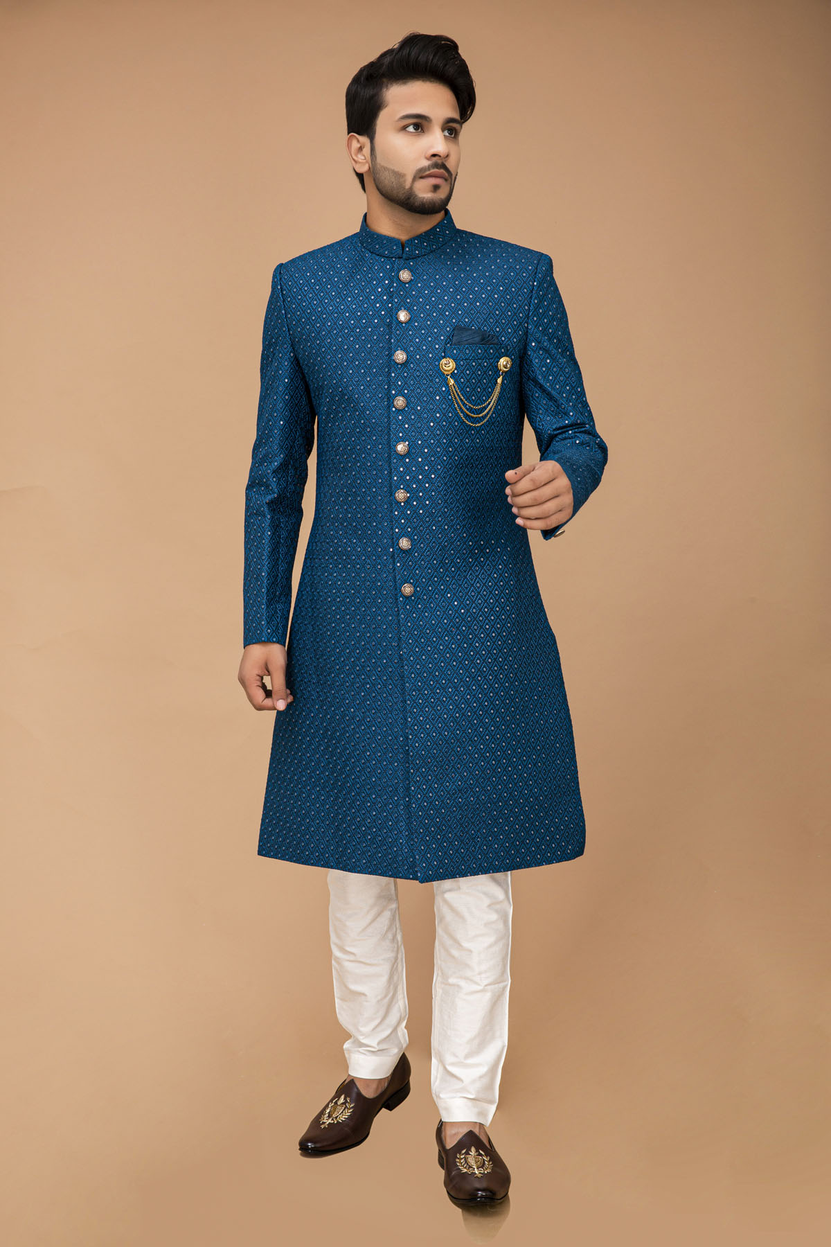 Teal Blue Nawabi