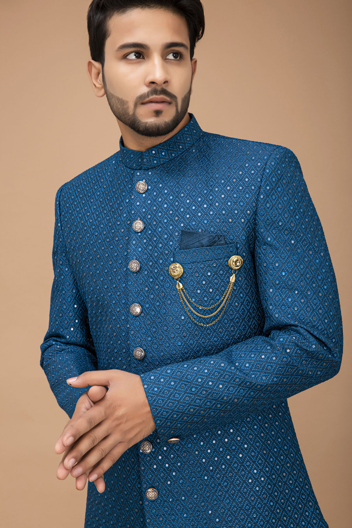 Teal Blue Nawabi