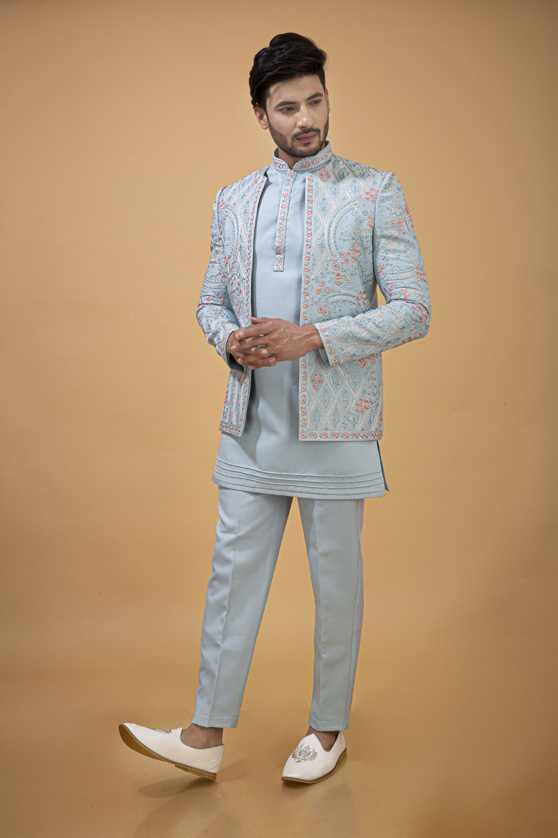 POWDER BLUE JODHPURI WITH KURTA