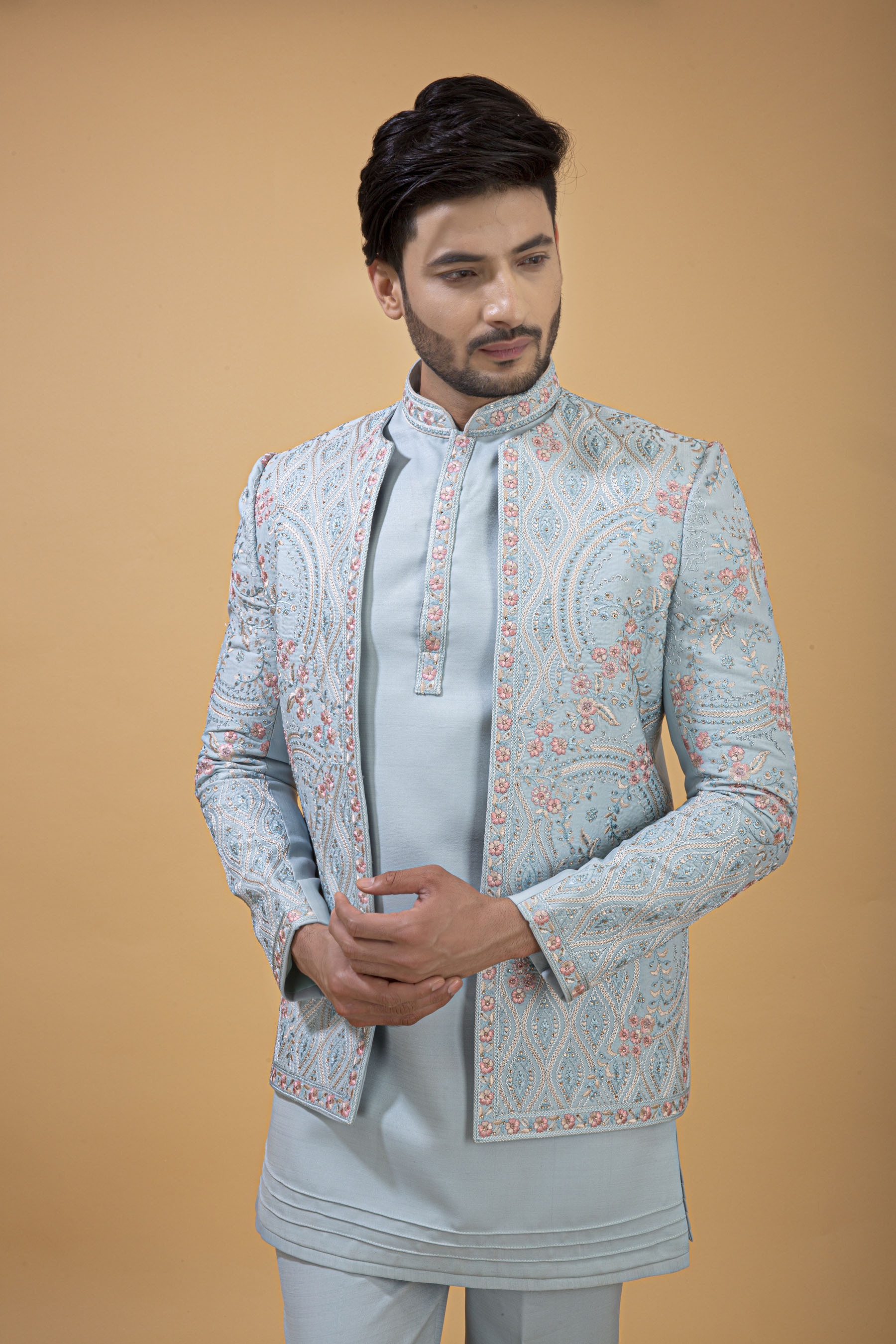 POWDER BLUE JODHPURI WITH KURTA