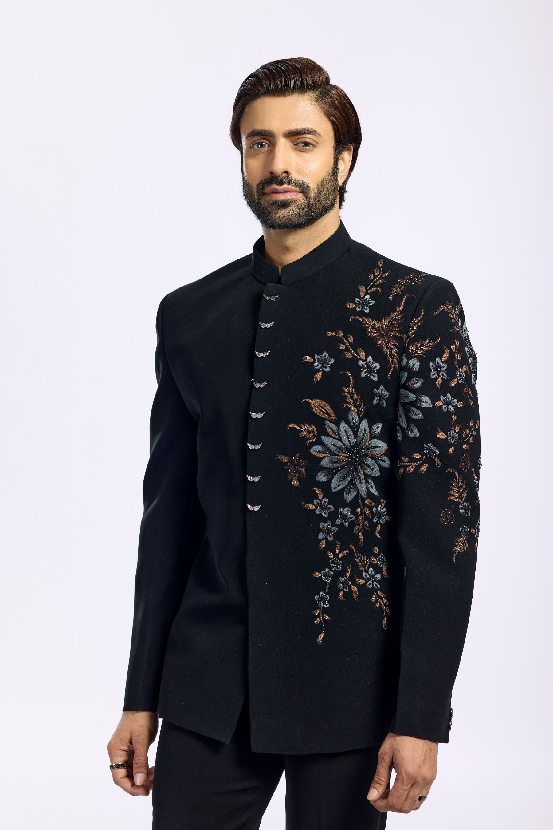 FLORAL EMBELLISHMENT BANDHGALA 