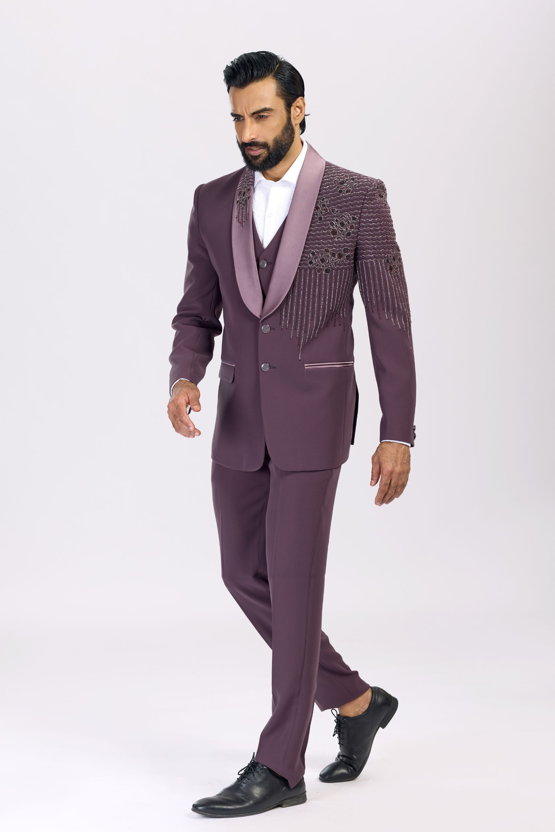 MAUVE HAND CRAFTED BLAZER SET