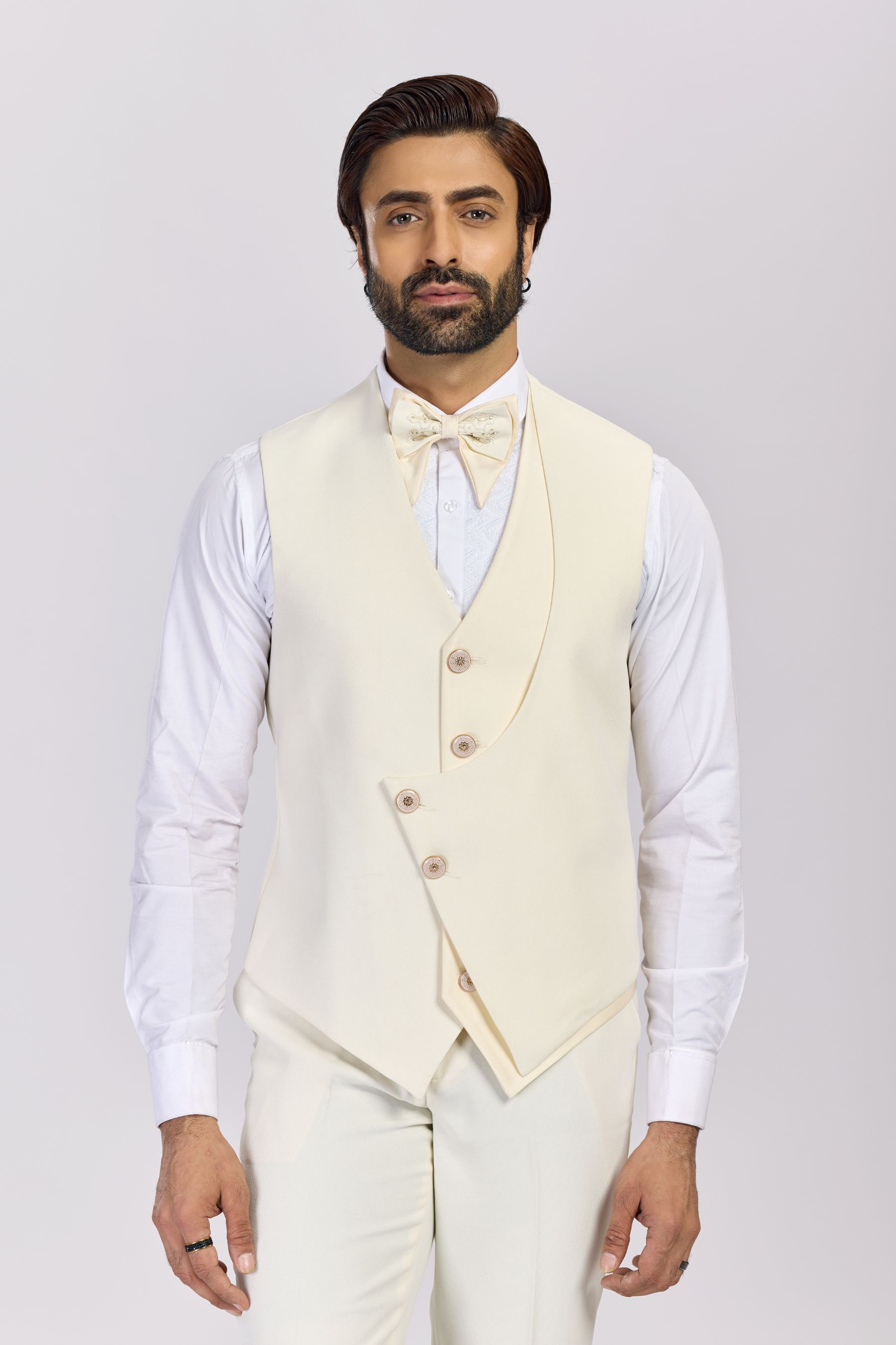 IVORY BLAZER CUT DANA WORK DESIGN 