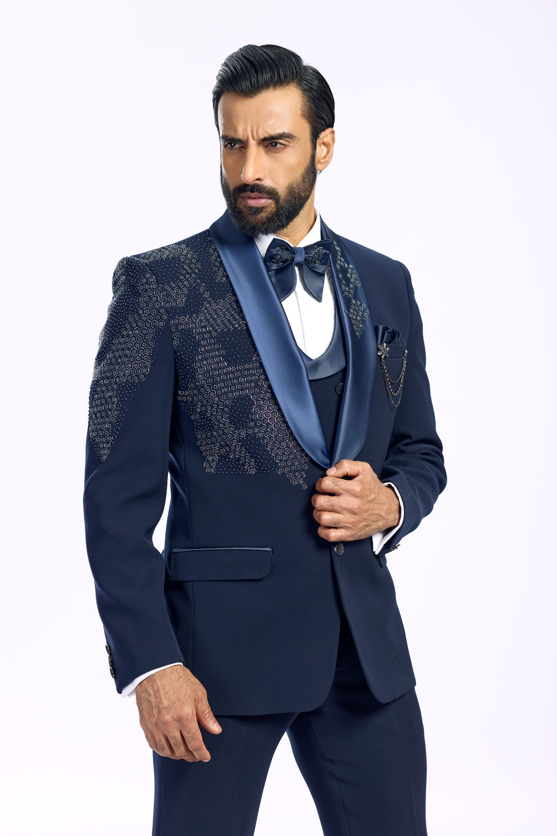 NAVY BUE INTRICATE DESIGNS