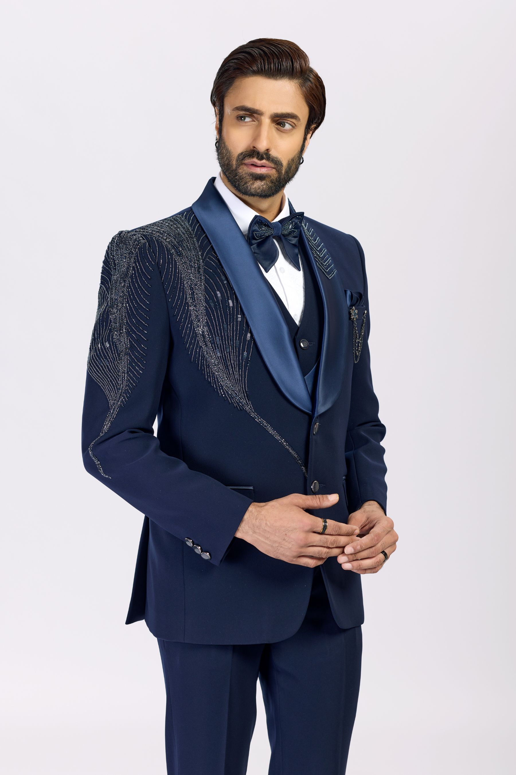 NAVY BUE MODERN BLAZER  SET 