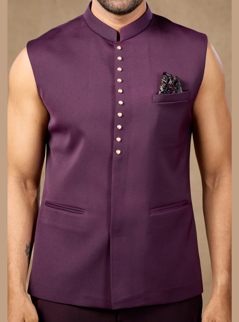 DARK PURPLE JODHPURI SUIT