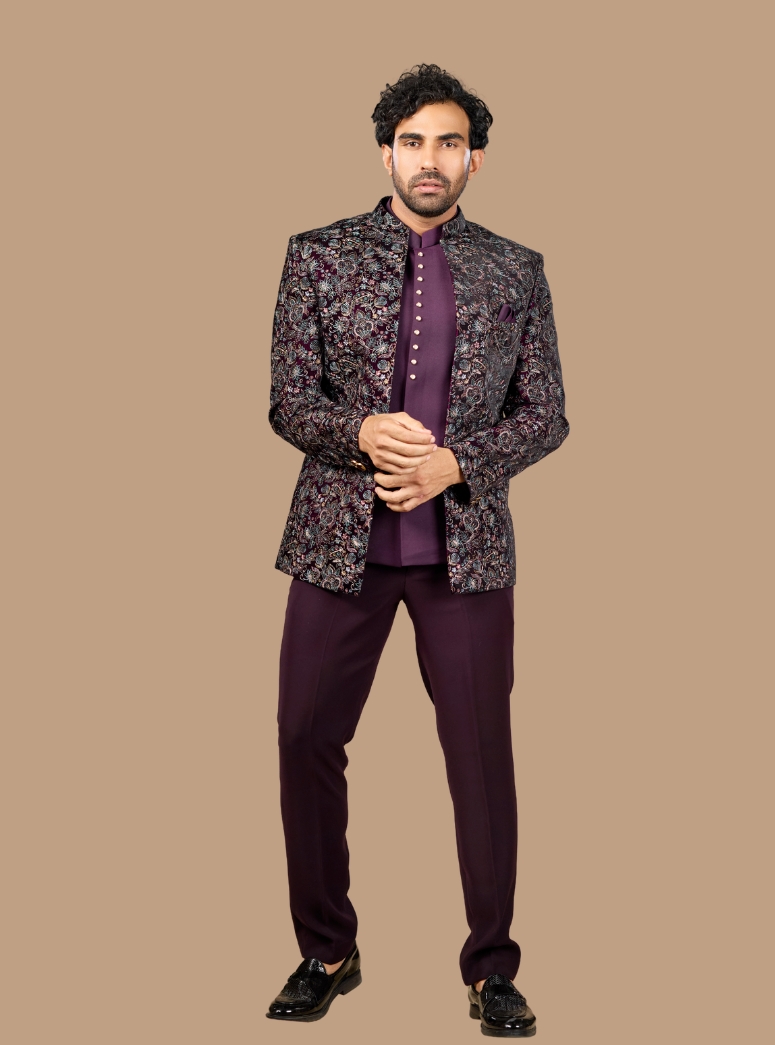 DARK PURPLE JODHPURI SUIT