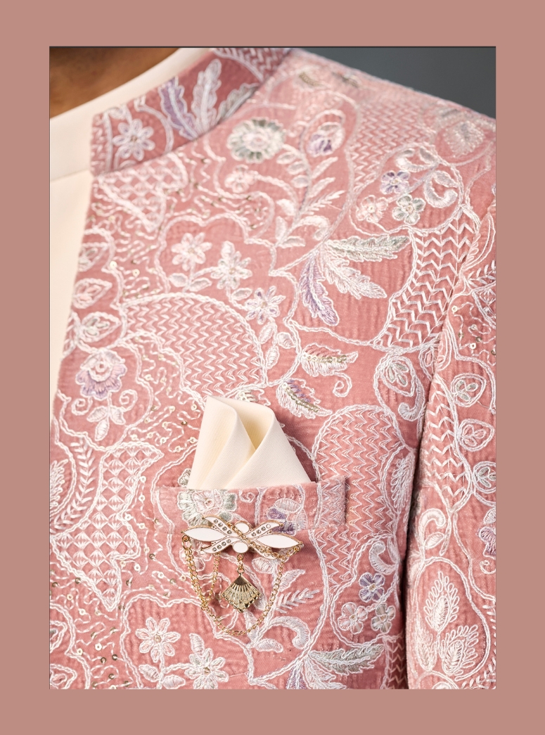 PINK ZARI JODHPURI SUIT 
