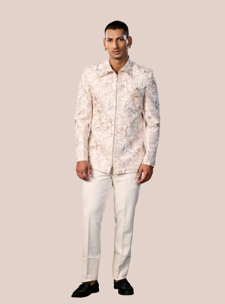 CREAM OFF WHITE JODHPURI SUIT